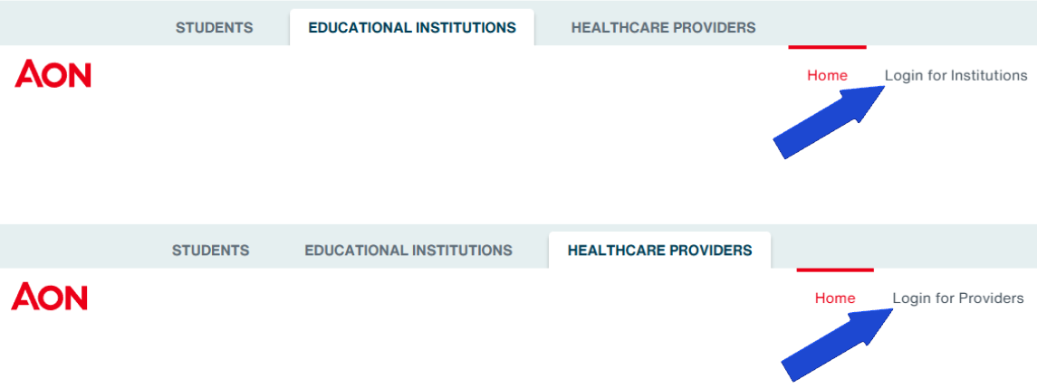 Image of where to find the login button
