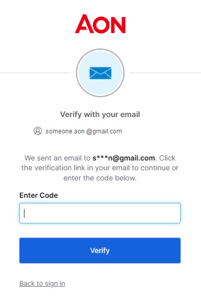 Image of where to enter the verification code